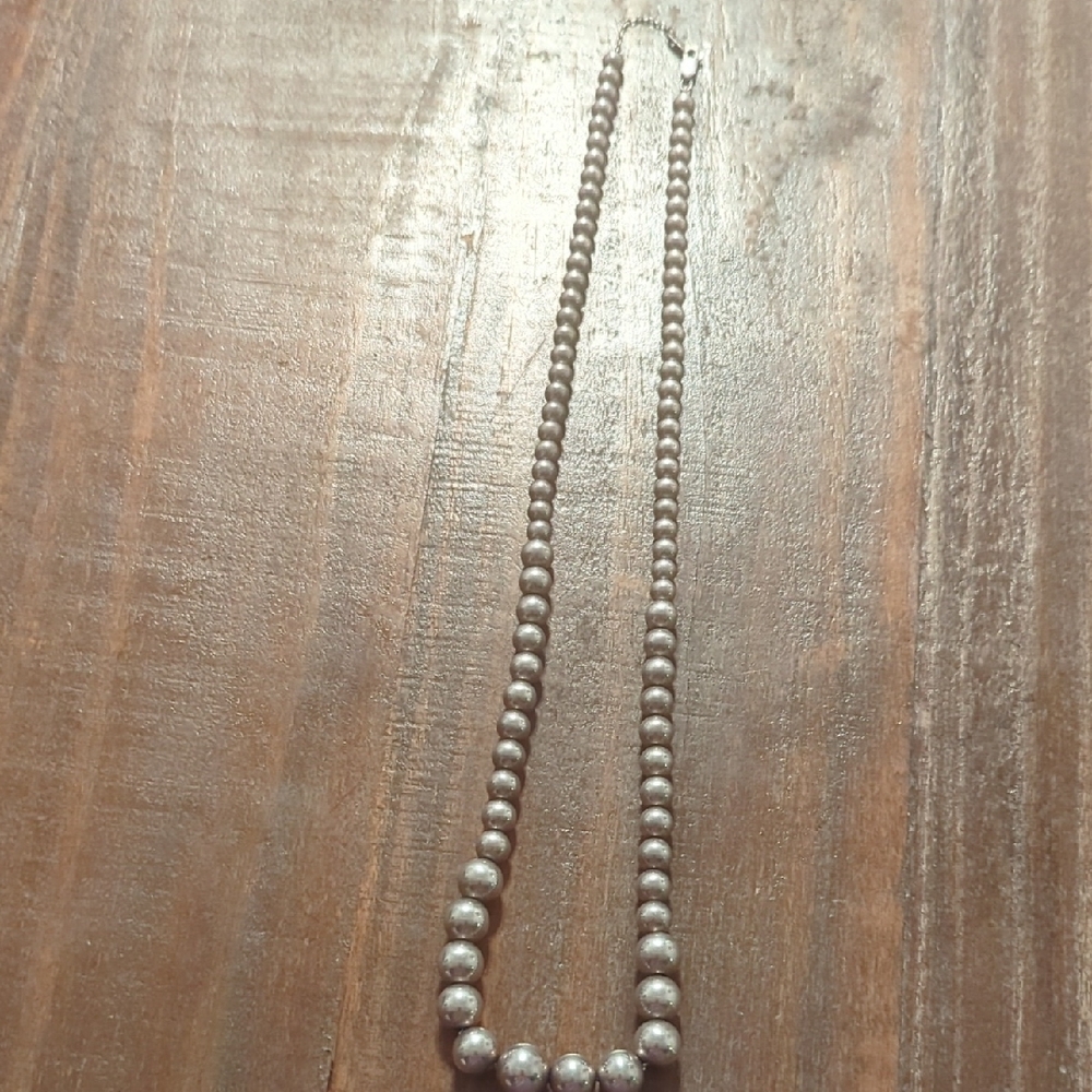 Vintage 925 Sterling Silver Graduated Ball Necklace - Picture 2 of 6